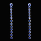 Серьги Драгоценная нить с синими цирконами и белым золотом ZI00032-4 купить оптом